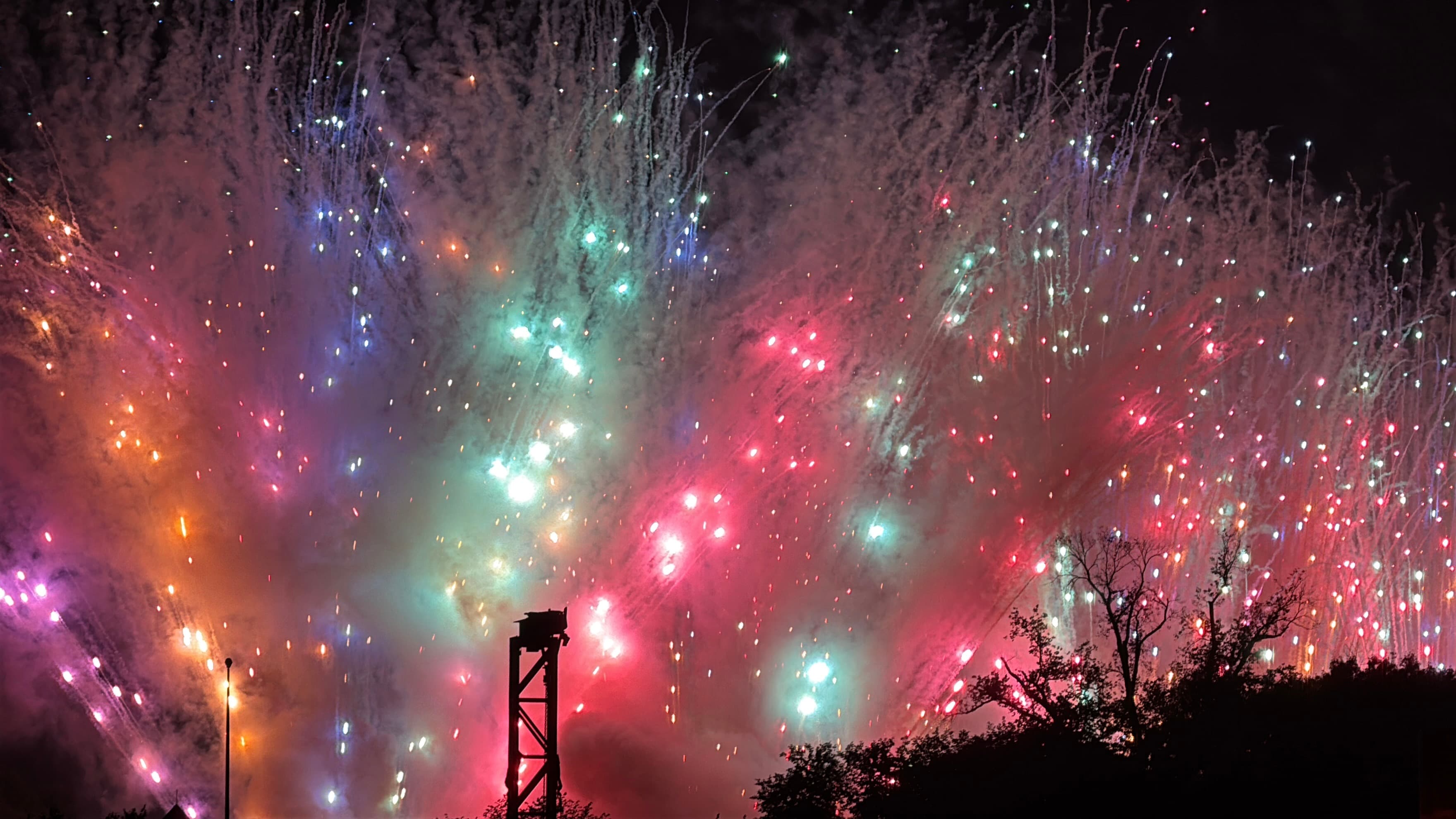 Fireworks lingering over the Potomac River