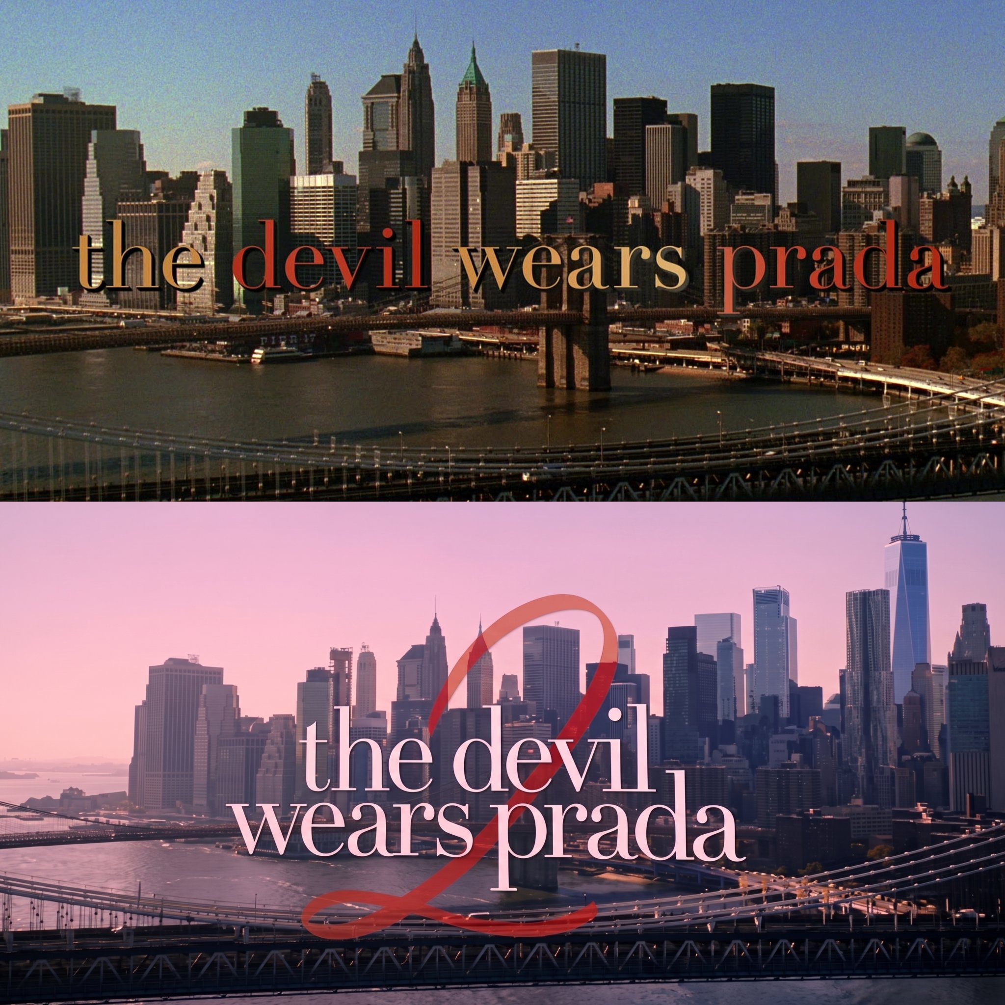 Side-by-side comparison of screencap of two movie title scenes